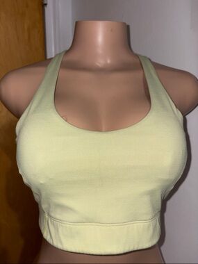 Outdoor Voices Gray and Yellow Sports Bra